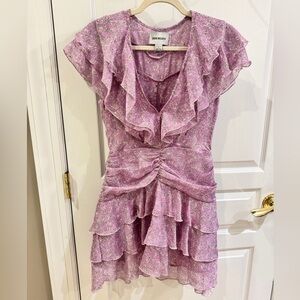 Sabina Musayev Lavender Ruffled Mini Dress